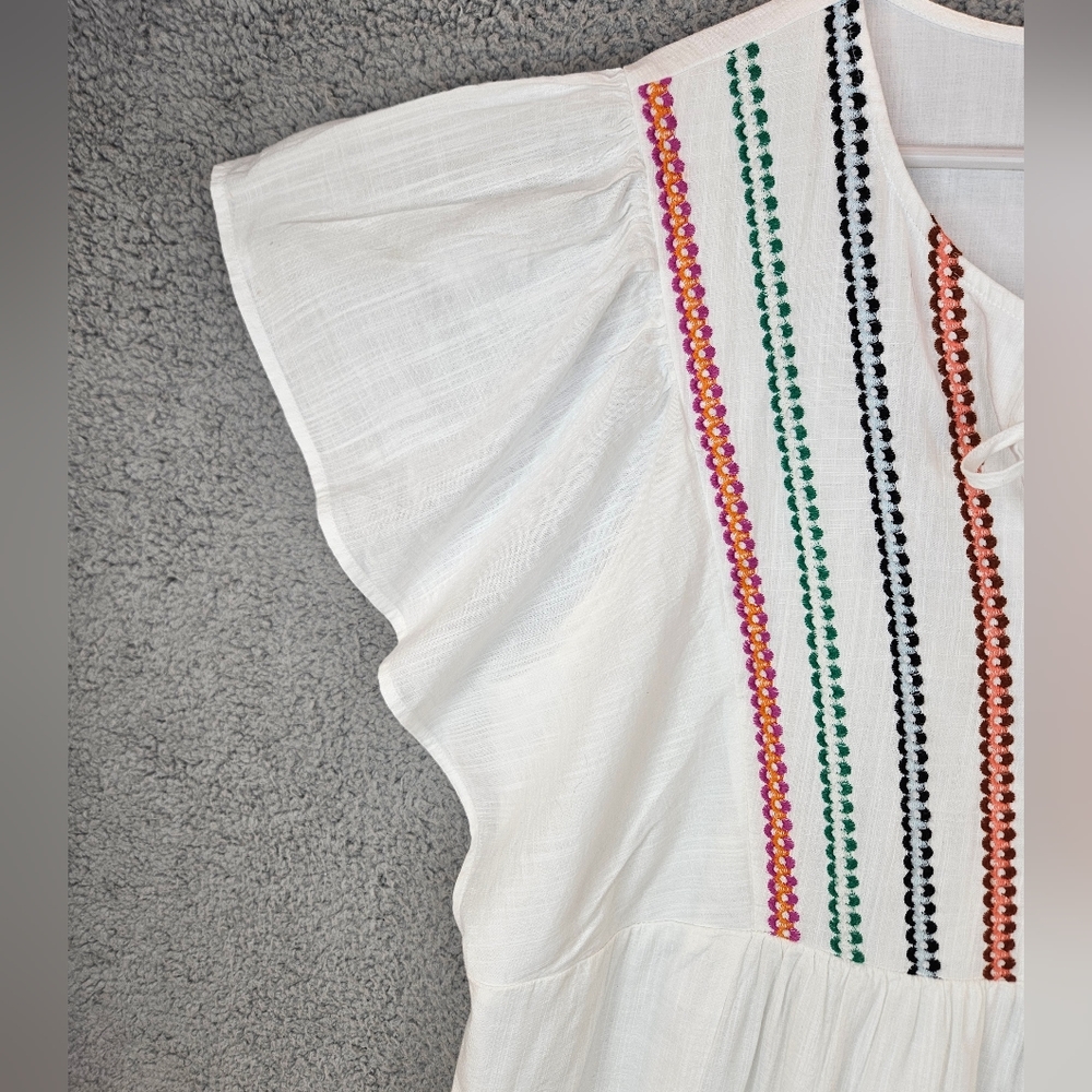 Knox Rose White Midi Dress with Multicolor Embroidery - Picture 8 of 13